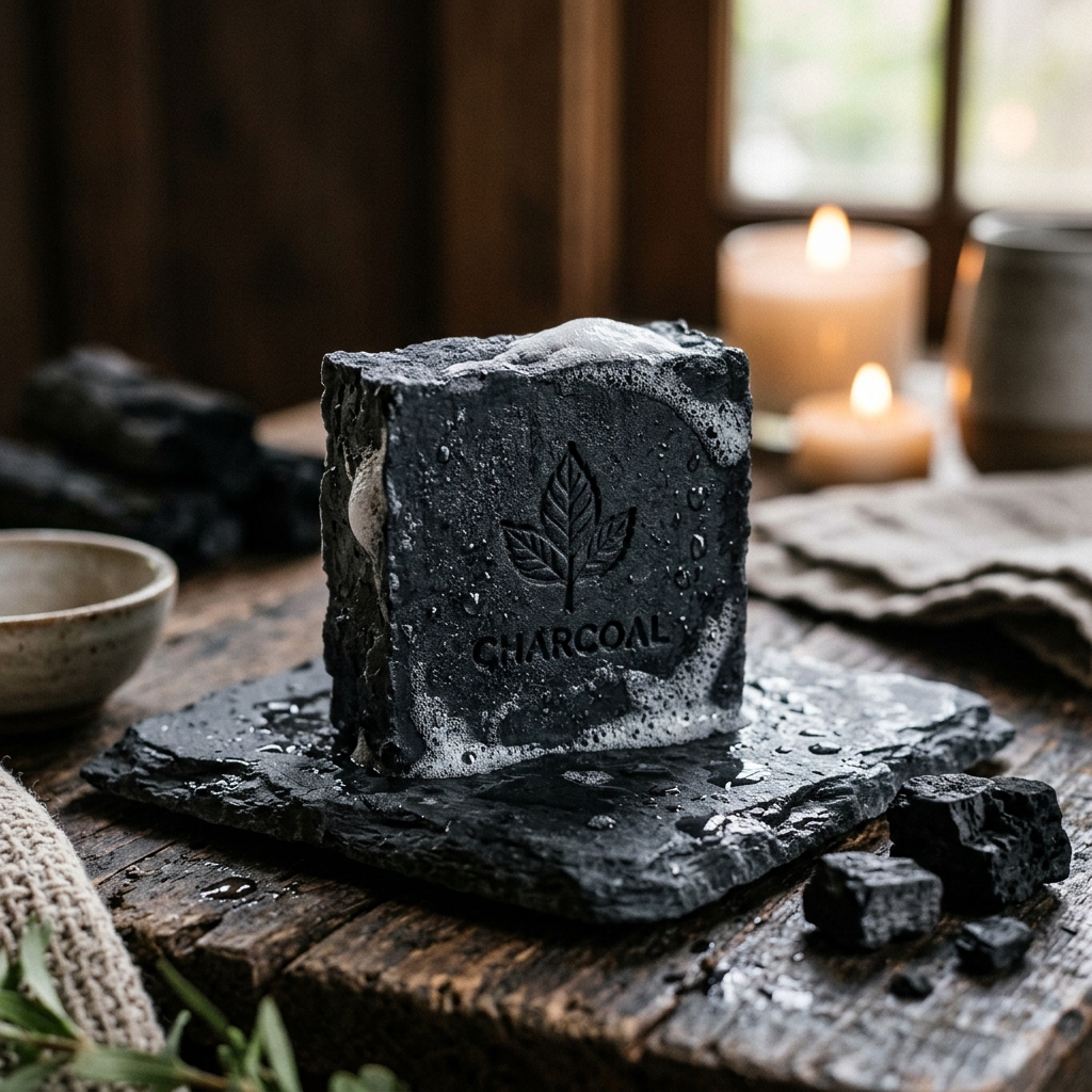 Hand Made Charcoal Soap cold process natural soap bar