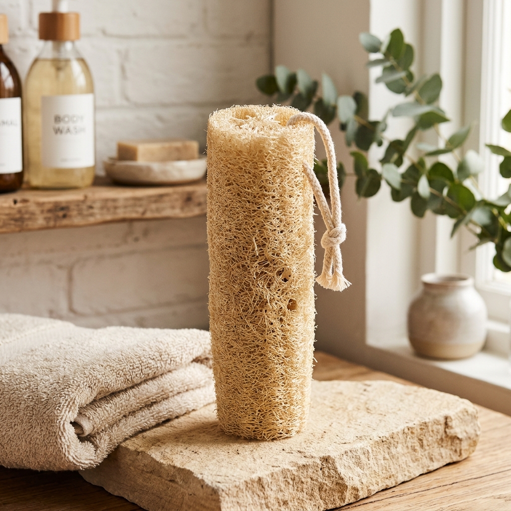 Natural Loofah Cylender shape dried gourd bath scrubber